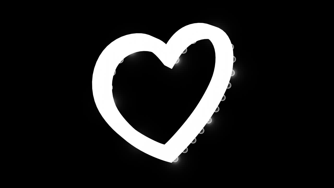 señal en forma de corazón generada por computadora con un canal alfa. bucles sin problemas.