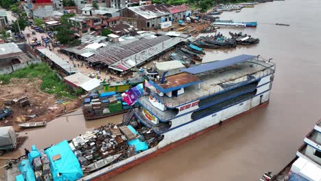 cargo boat on amazon river. amazonia. south america