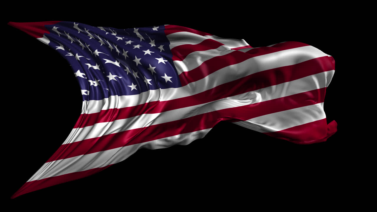 bandera estadounidense ondeando en el viento