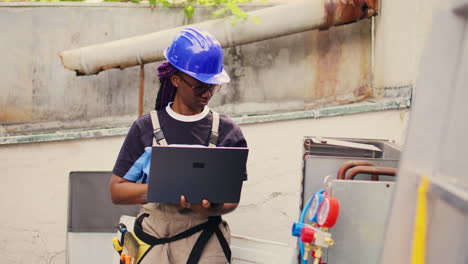 engineer working on hvac system