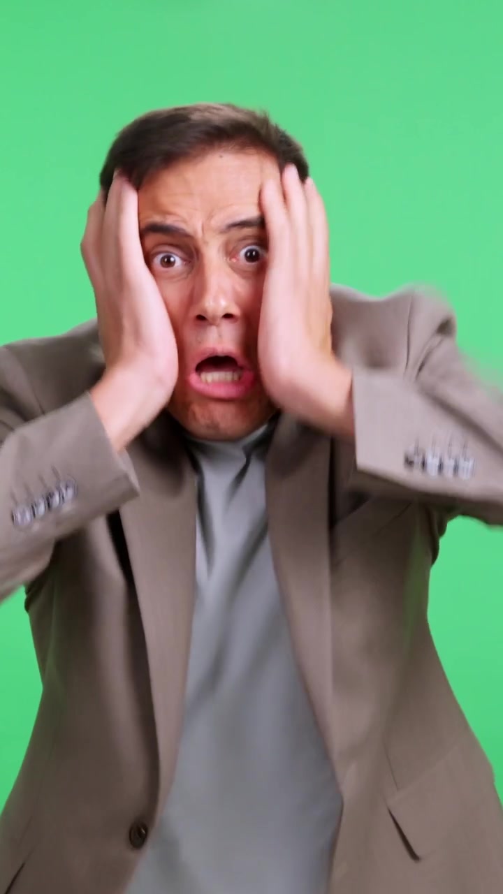Stressed businessman having a mental breakdown