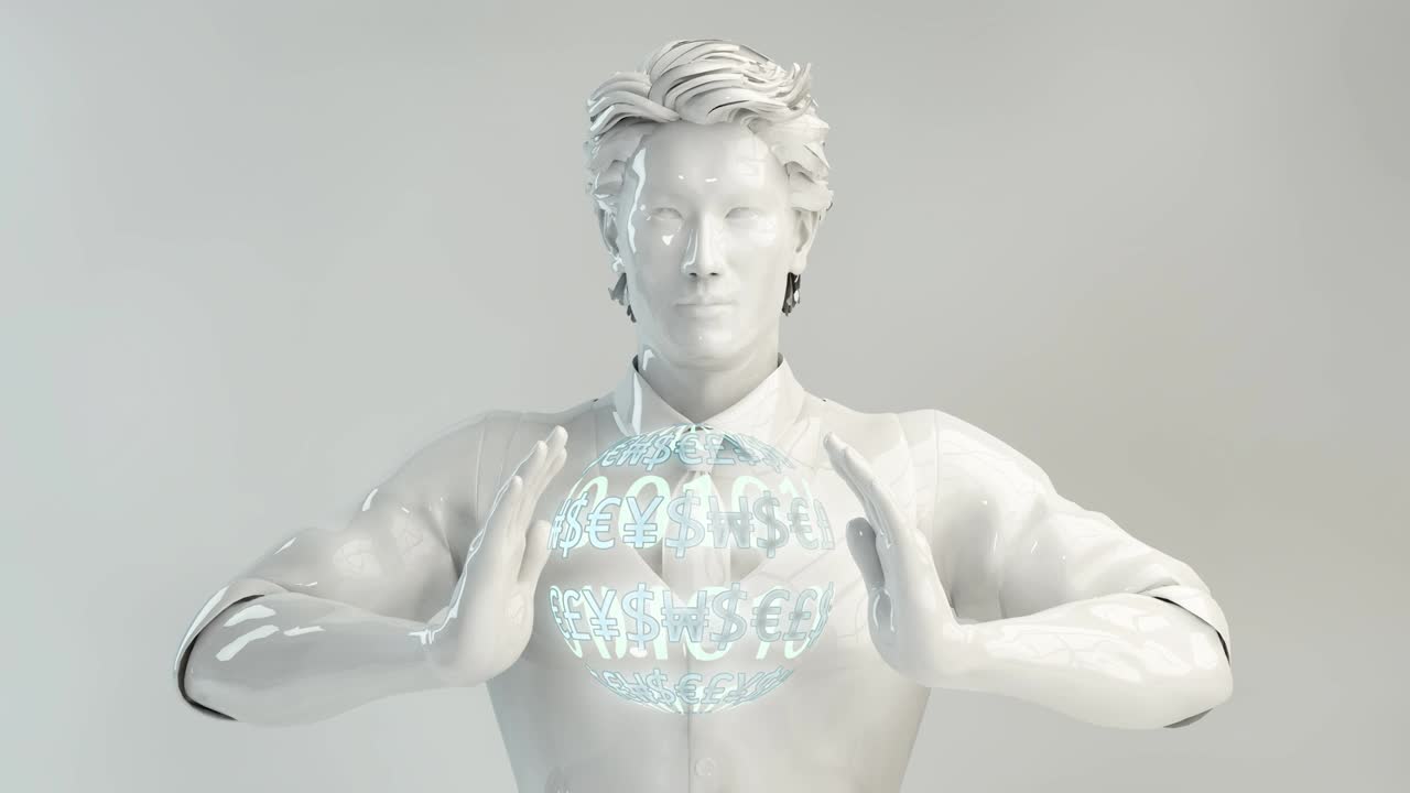 глобальный финансовый центр с азиатским человеком в концепции финтех