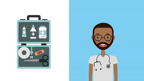animación de personajes médicos profesionales