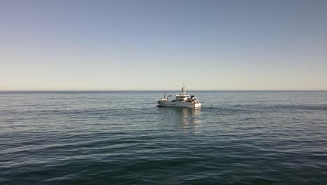 marine research motor vessel drifting in the ocean