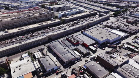 aerial view of an urban industrial and commercial area