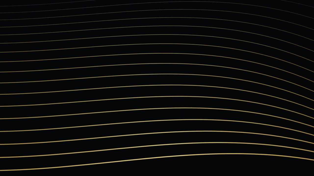 Abstract Background with Wavy Golden Lines on Black