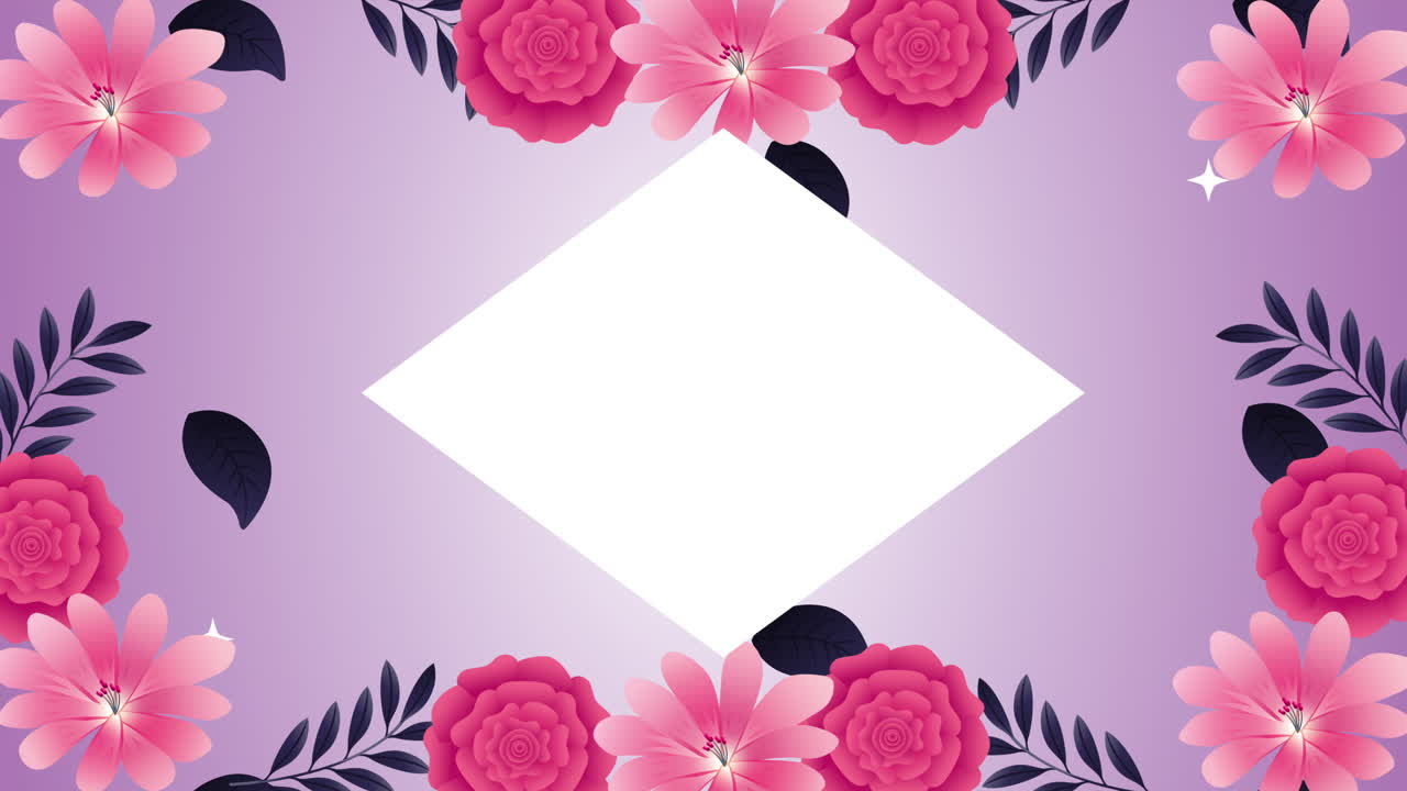 hermosas rosas rosas flores marco de jardín animación