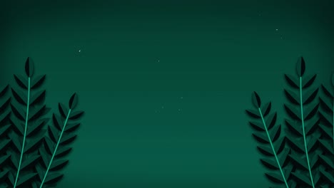 2d dibujos animados dejar rama tallo animación balancearse en el viento con el horizonte estrellado nocturno gradiente de fondo naturaleza gráficos de movimiento efecto visual azul azul acuático