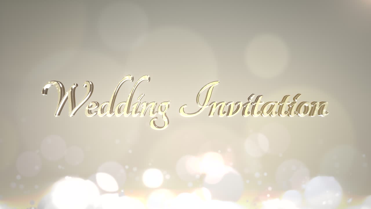 골드 라운드 보케와 글리터가 있는 청첩장