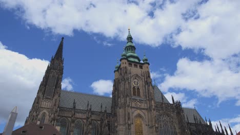st. vitus cathedral in prague under a cloudy sky