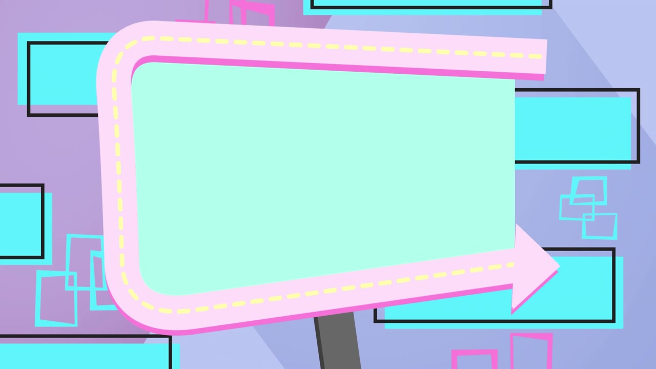 Blank direction signs on a pale purple background