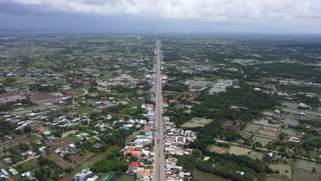 Aerial-View-Of-Suburban-Freeway-and-Clouds-City