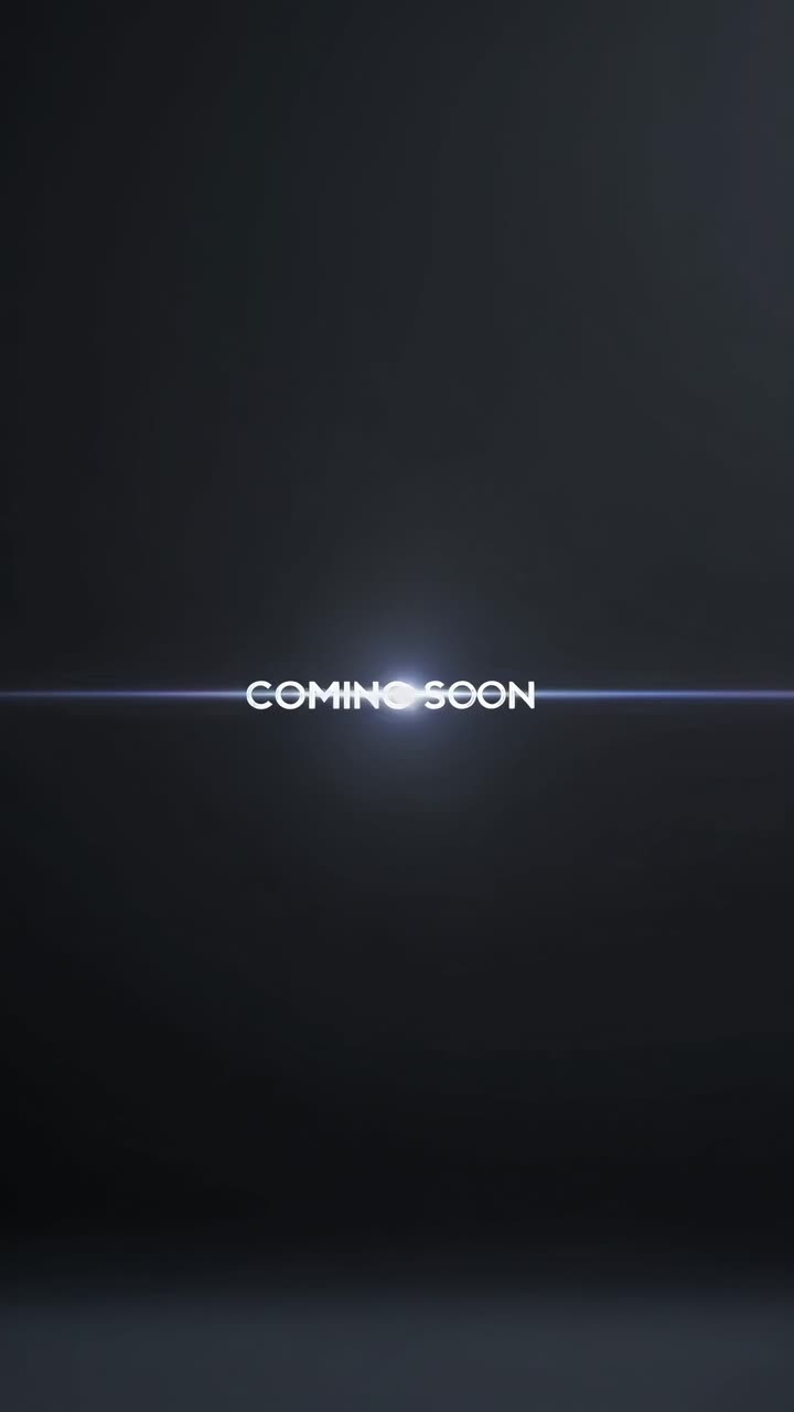 Minimalist video teaser with a dark background and bright text 'COMING SOON' centered