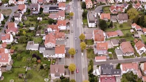 close view of typical german backyards and houses