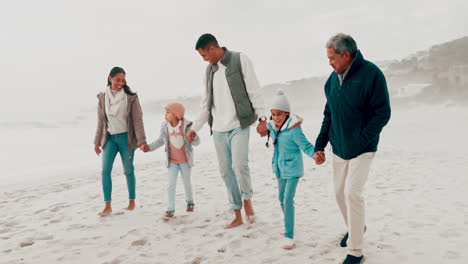 happy family, holding hands