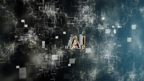 texto de concepto de inteligencia artificial revelar animación con tecnología abstracta digital fondo renderización 3d para ia, aprendizaje automático, tecnología, diseño de movimiento 4k