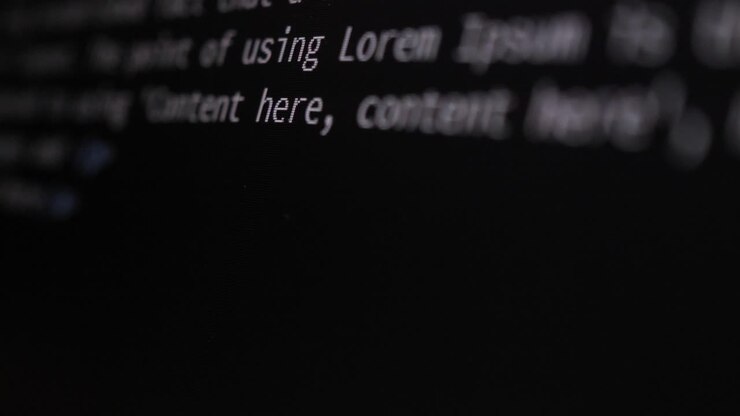 4K Close-up shot HTML tag code on PC Monitor scroll down