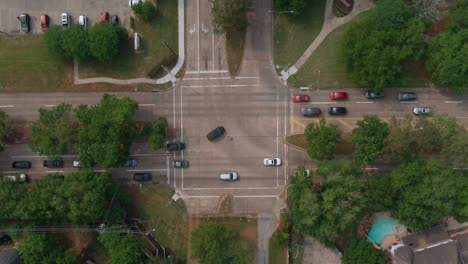 Vista-Aérea-De-Casas-Acomodadas-En-Houston,-Texas