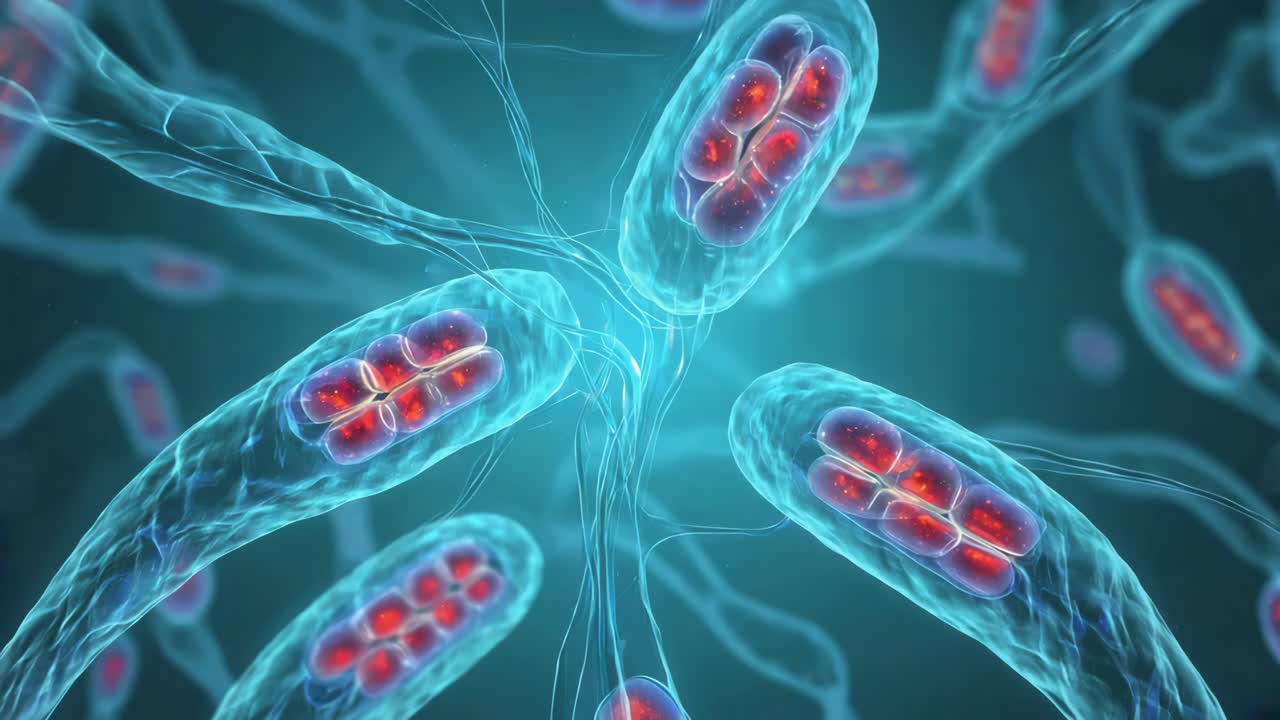 Microscopic View of Bacterial Organisms or Cells