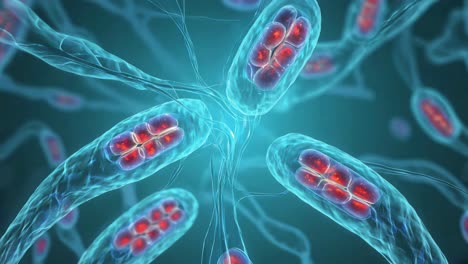 microscopic view of bacterial organisms or cells