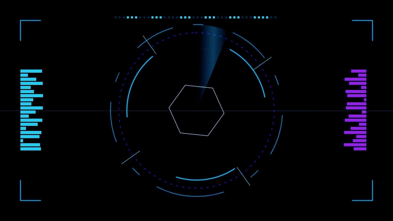 Interface de Radar Digital Futurista Escaneando no Espaço Escuro