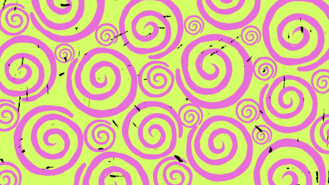 Dynamic Abstract Pattern with Psychedelic Green and Pink Swirls