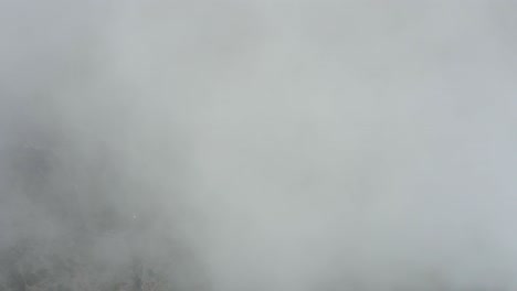 nature arid mountainous ground covered in fog low visibility covering view