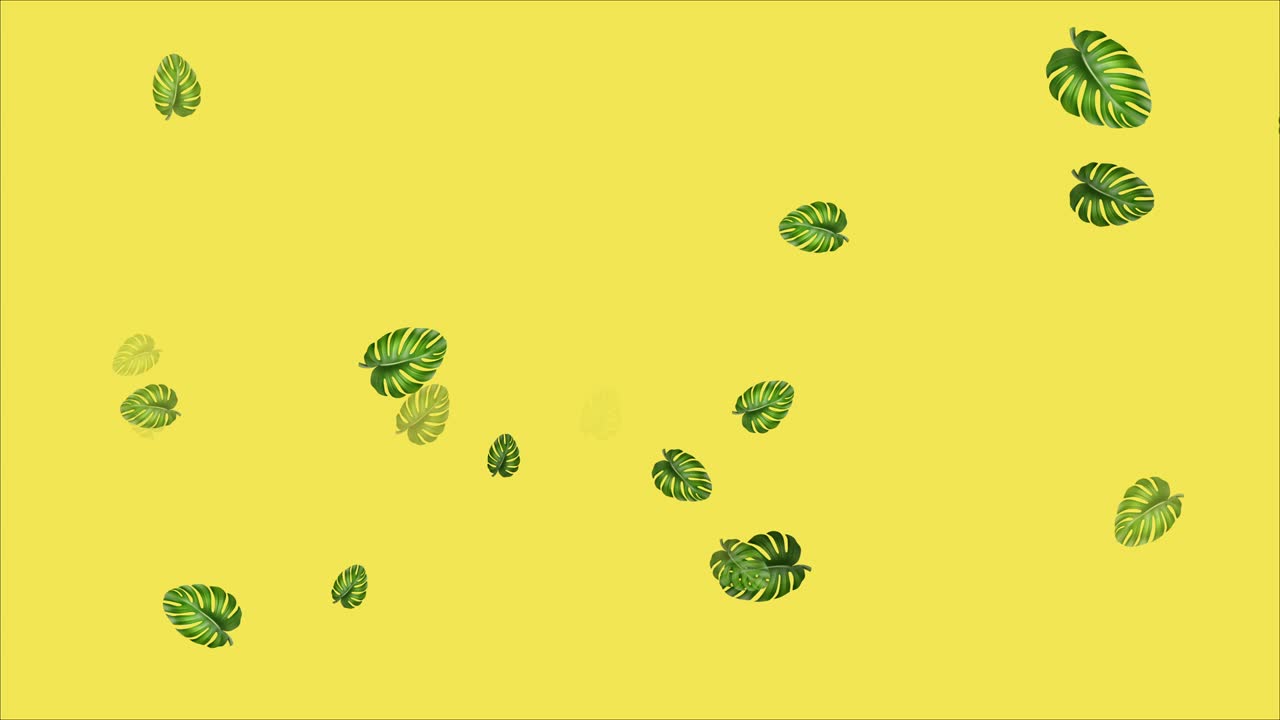 animación de hojas de monstruos verdes abstractas en bucle de 4k