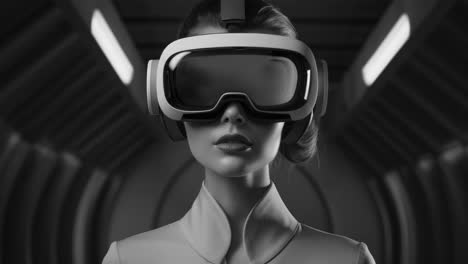 mujeres con auriculares vr generativos a.i.