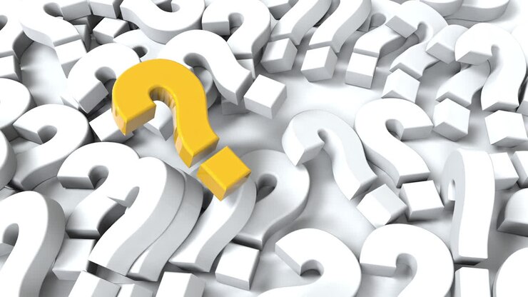 3d黄色の異なる質問符号またはシンボル