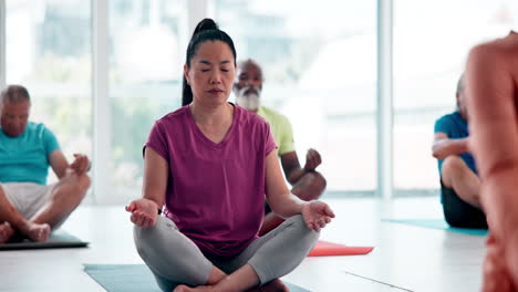 senior yoga class meditation