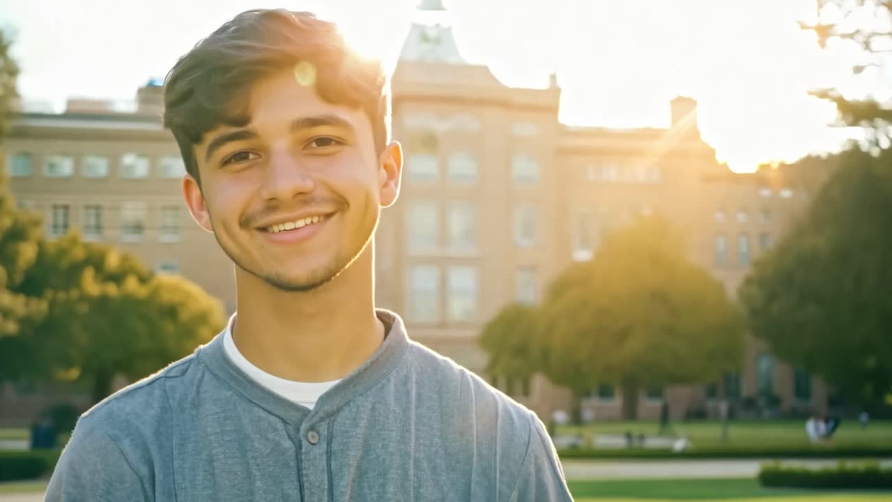 Teen on college campus