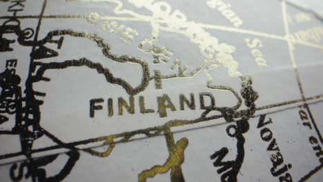 Close-up of Finland on a globe