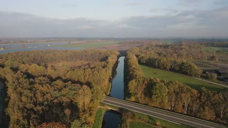 autumnal canal and forest views