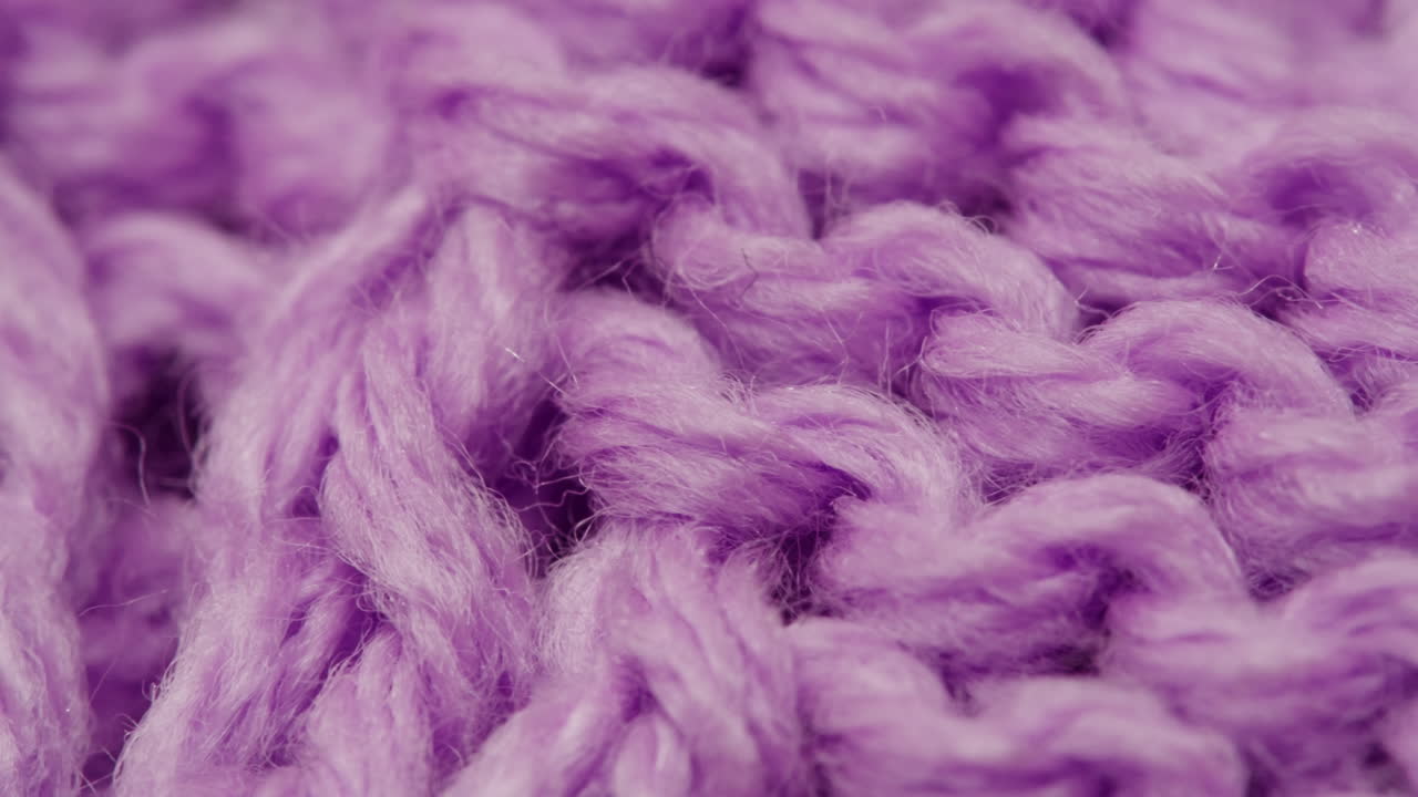 Close-up of Purple Knitted Fabric