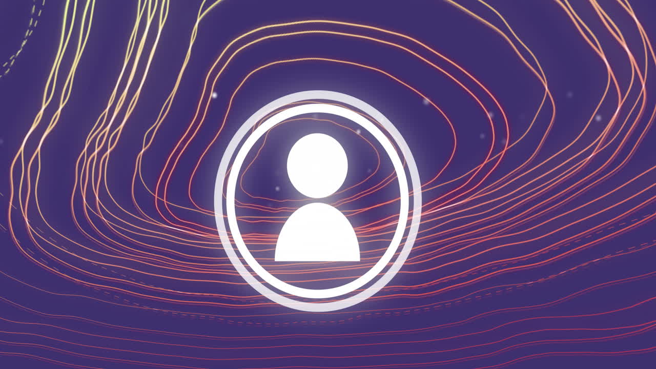 Profile icon floating over topography against blue background