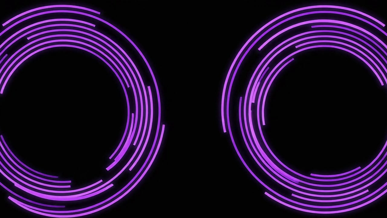Abstract Animation of Rotating Purple Concentric Circles on Black Background