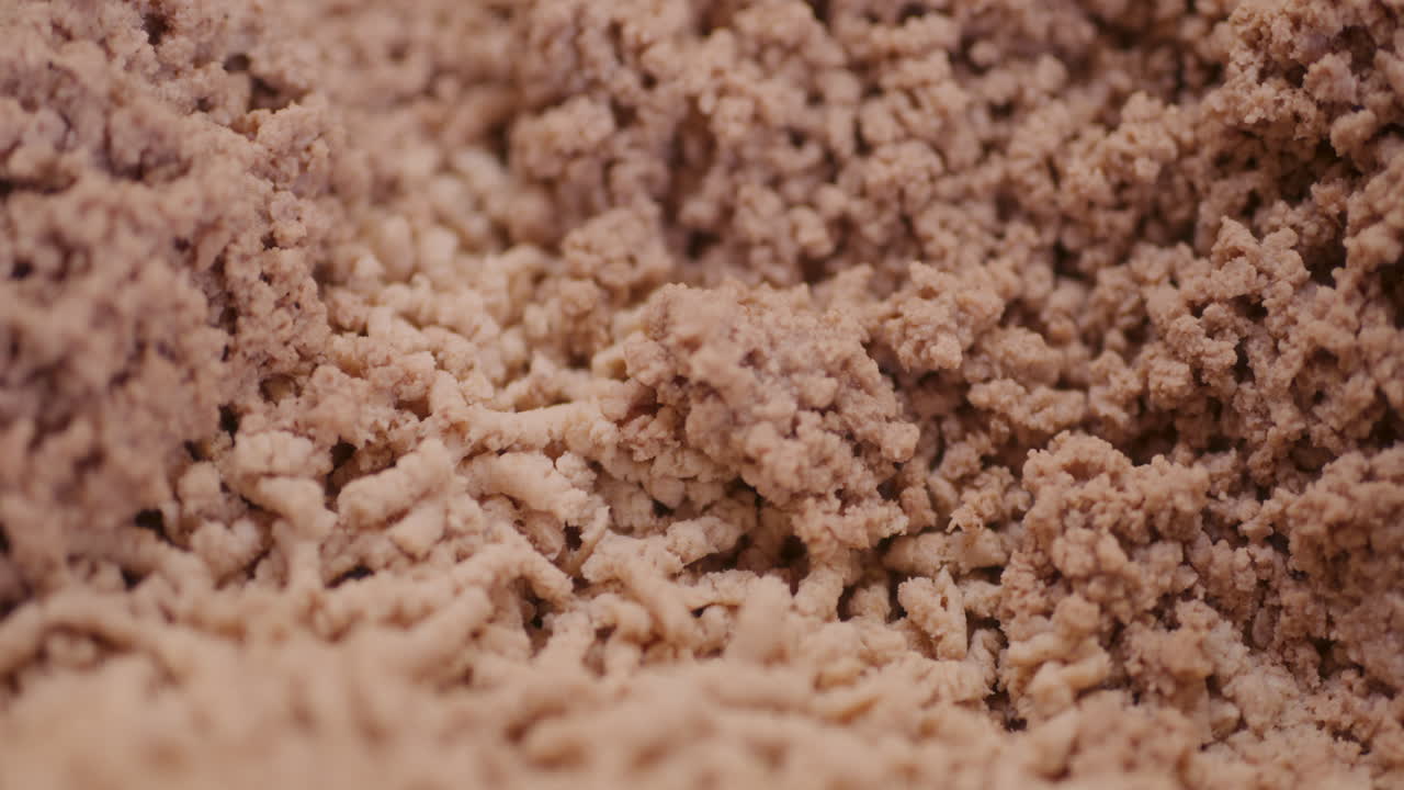 변형된 고기와 그 구조의 클로즈업