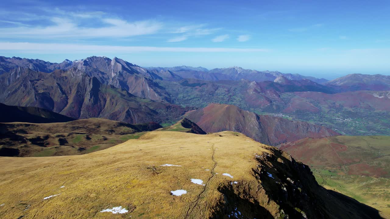 Peak view from Pic du Cabaliros in Pyrenees, great for hiking adventures