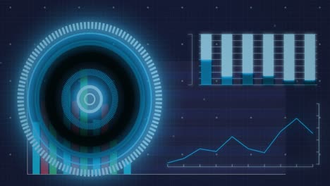 animación del procesamiento de datos de escaneo de alcance sobre un fondo oscuro