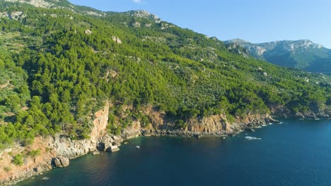 wild rocky mountain on sea coast