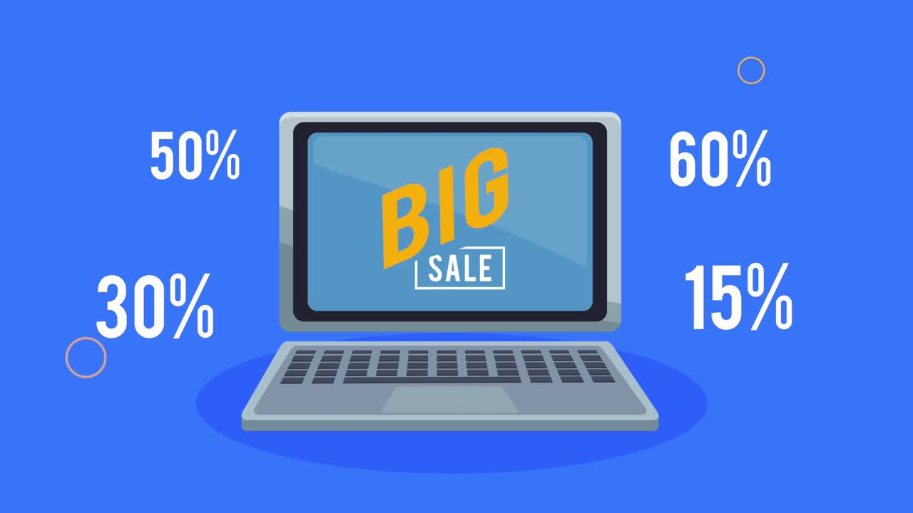 animación de promoción de las grandes ofertas de venta