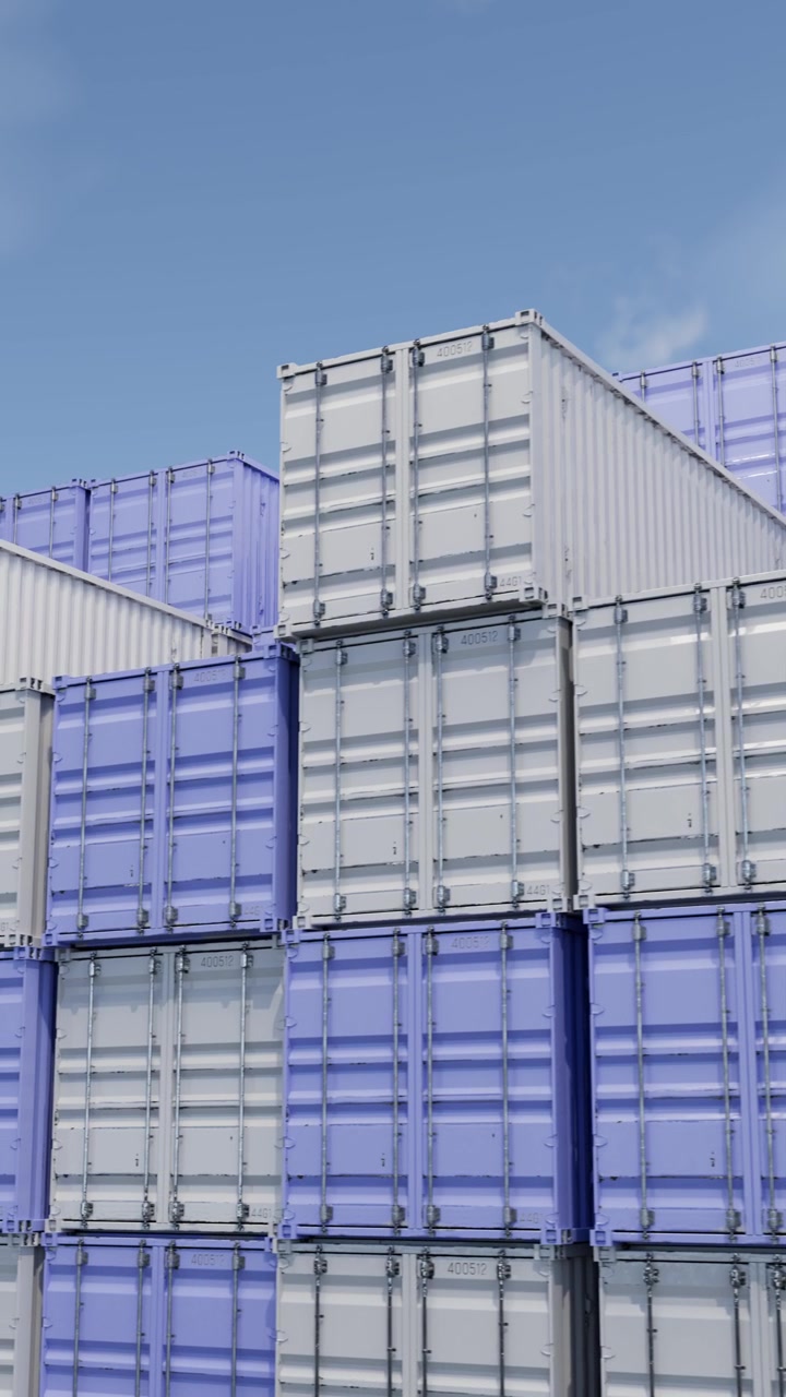 Pile di container merci al porto