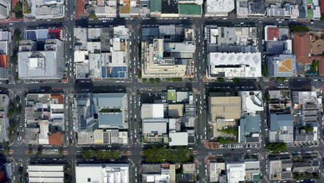 high-angle view of a city block