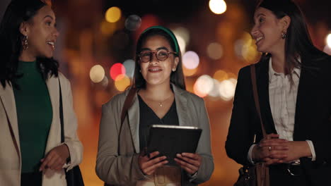 Dark,-women-and-tablet-with-conversation