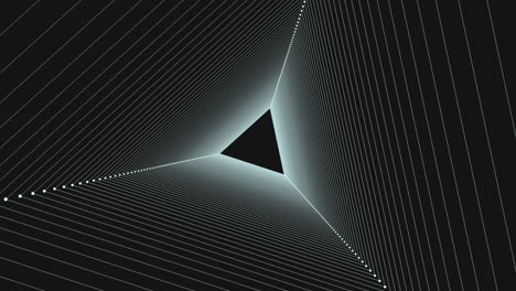 a black and white triangle with white lines