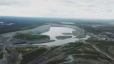 aerial view of an open-pit quarry