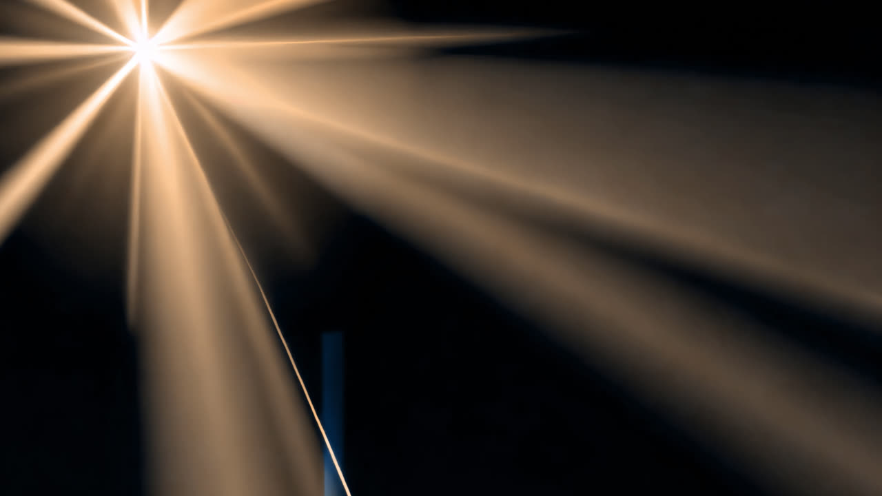 Sun light beam animated overlay, transparent 4K video, alpha channel, ProRes 4444
