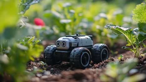 agricultural robot in a garden