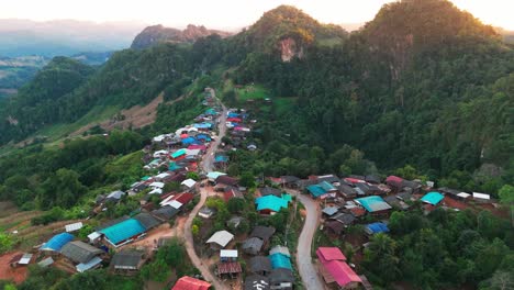 drone aerial of ban jabo northern thailand